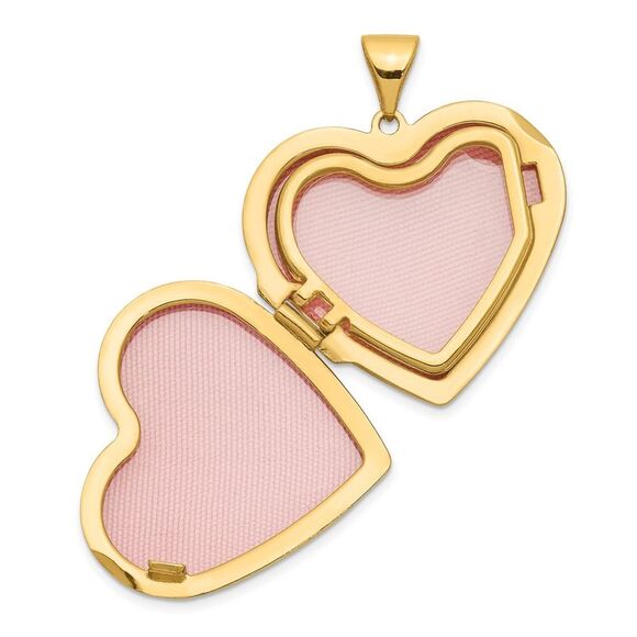 21mm Family Diamond Floral Heart Locket in 14k Yellow Gold - Picture 4 of 7